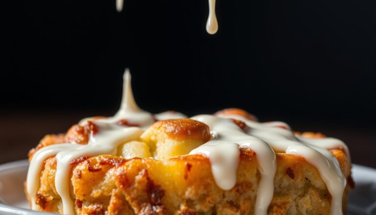 Bread Pudding With Glazed Cream