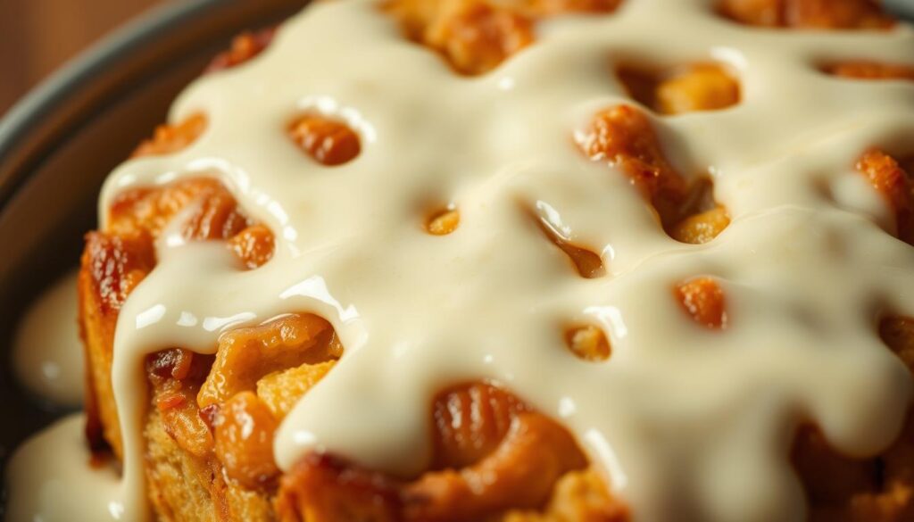 bread pudding with glazed cream bread pudding with glazed cream