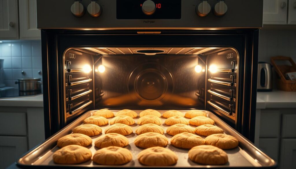 cinnamon sugar cookies baking in oven for cookie exchange cinnamon sugar cookies baking in oven for cookie exchange
